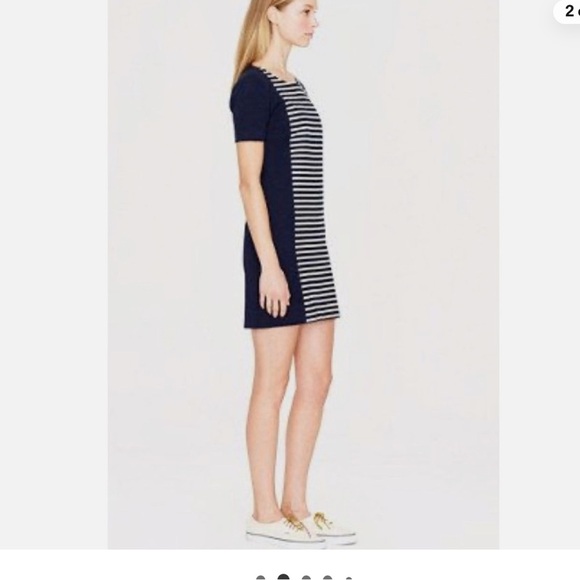 J crew STRIPED AND SOLID KNIT SHIFT DRESS - Picture 2 of 8